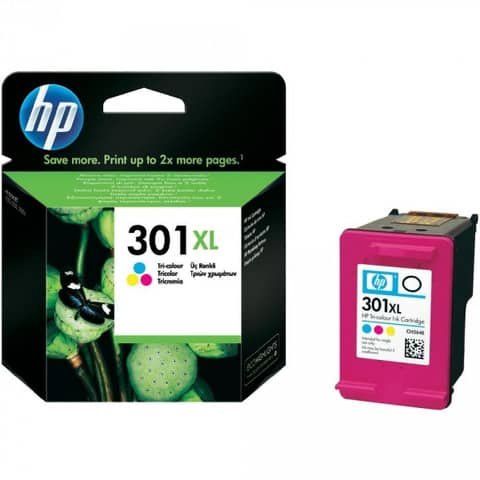 Cartuccia Originale Ciano, Magenta, Giallo per HP 301XL – 330 Pagine al 5%