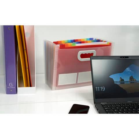 Classificatore valigetta Crystal Colours cristallo 24 scomparti 33×23,5x25cm con maniglia – 55198E