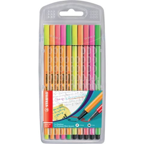 Pennarelli Stabilo Pen 68 e Point 88 – conf. 10 colori assortiti 8868/10-1