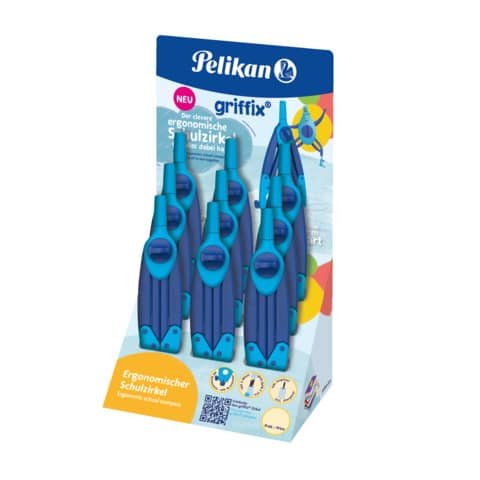 Espositore 9 compassi Pelikan Griffix blu 604604