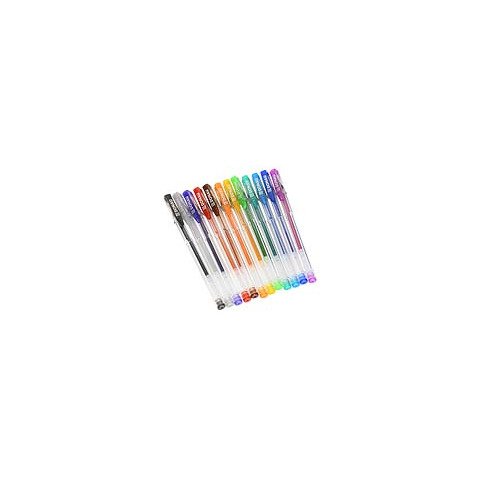 Penne a gel con glitter Donau in conf. da 12 colori assortiti – 322143
