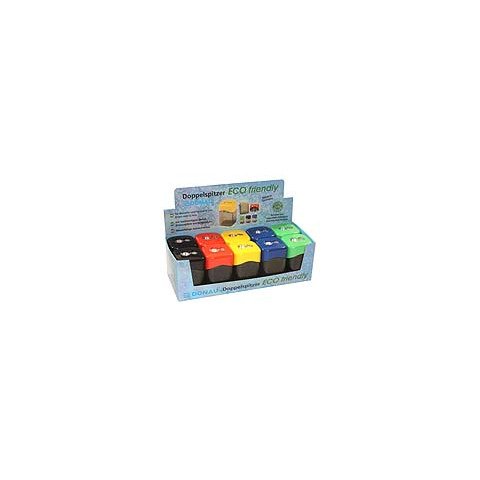 Espositore 10 temperamatite a 2 fori con serbatoio Donau in colori assortiti – 330406910