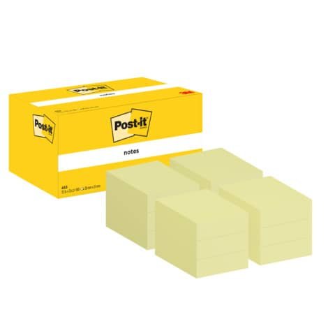 Foglietti riposizionabili Post-it® 38×51 mm – 100 ff/blocchetto – conf. da 12 blocchetti giallo Canary – 653