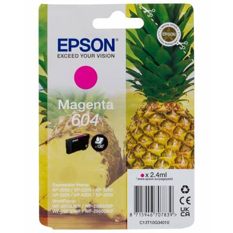 Cartuccia 604 magenta Epson  C13T10G34010