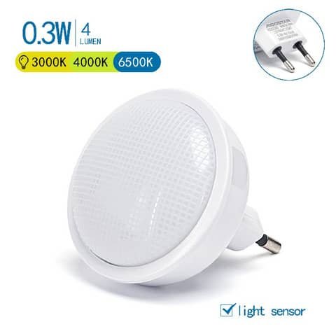 Luce notturna LED con sensore crepuscolare Aigostar ø58,3xØ65,2 mm – bianco – B10308BA1