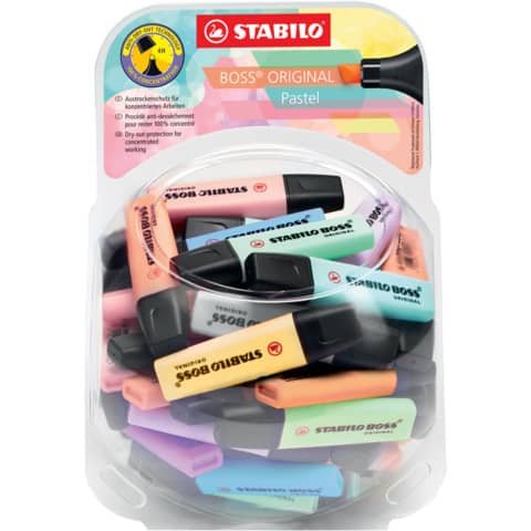 Espositore 60 evidenziatori Stabilo Boss® Original Pastel – colori assortiti pastello – 70/60-04