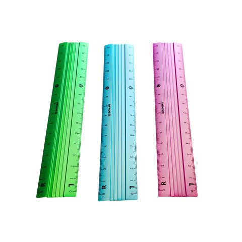 Righello in alluminio colorato da 15 cm Donau – conf. da 12 pezzi in 3 colori assortiti – 322294099