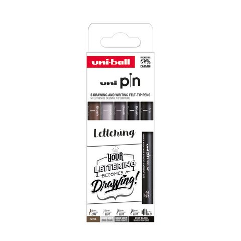 Fineliner Pin Lettering Uni Mitsubishi – conf. 12 pz – elementi assortiti M PIN ASP012