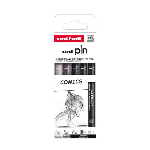 Fineliner Pin Comics Uni Mitsubishi – conf. 12 pz – punte assortite M PIN ASP019