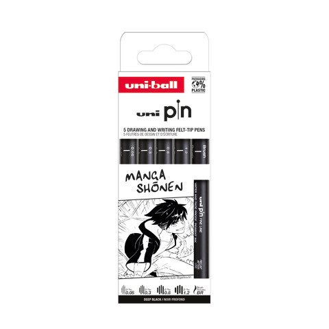 Fineliner Pin Manga Shonen Uni Mitsubishi – conf. 12 pz – punte assortite M PIN ASP013