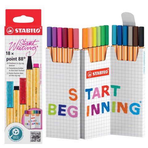 Fineliner Point 88 astuccio ZigZag – 0,4 mm – conf. 18 colori assortiti 8818/5
