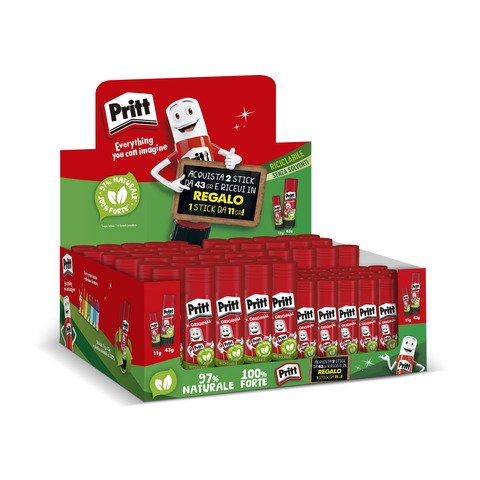 Espositore 75 colle Pritt – 50 Stick 43 g + 25 Stick 11 g inclusi – 3029504
