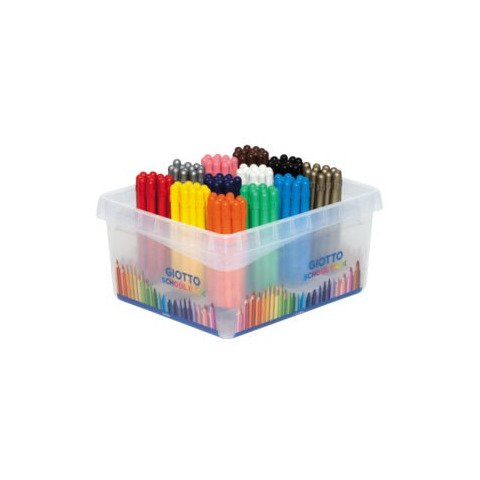 Pastelli a cera Giotto Strong Schoolpack conf. da 144 pezzi in 12 colori assortiti – 524800