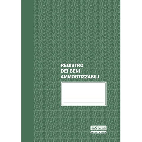 Registro dei beni ammortizzabili numerato da 1-30 O.C.L. – 8 fogli – conf. 10 blocchi – 21×29,7 cm – 0409N