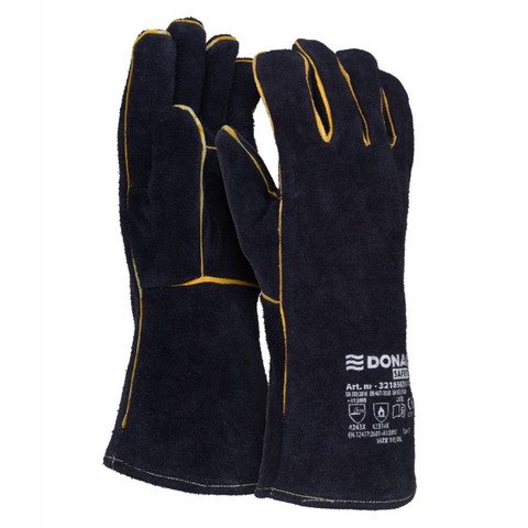 Guanti da lavoro per saldatura MIG in pelle bovina Donau Safety nero conf. 12 pz Tg. 10/XL – 32185631-10