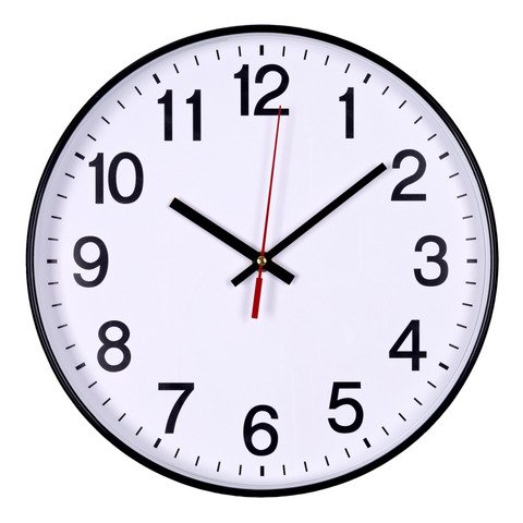 Orologio da parete in plastica Office Products Ø 34 cm nero 13223411-05