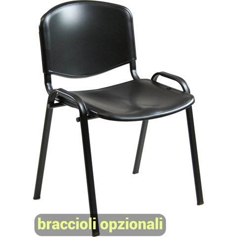 Sedia visitatore a 4 gambe Unisit Dado struttura nera – conf. 2 pz PPL nero D5PS/2/NE_new