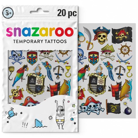 Bustina 20 tatuaggi temporanei Snazaroo Adventure – fantasia pirati 1198313