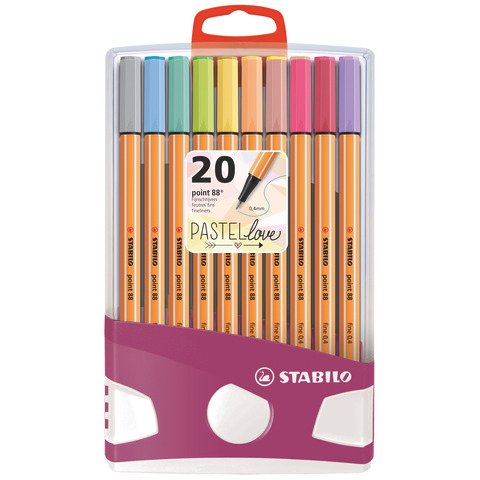 Fineliner Point 88 Stabilo PastelParade –  0,4 mm – conf. 20 colori assortiti – BE8820-0311