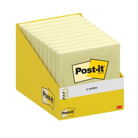 Foglietti riposizionabili Post-it® Z-Notes conf. 10 blocchetti da 100 ff giallo Canary 76×76 mm – R330-CY-W10