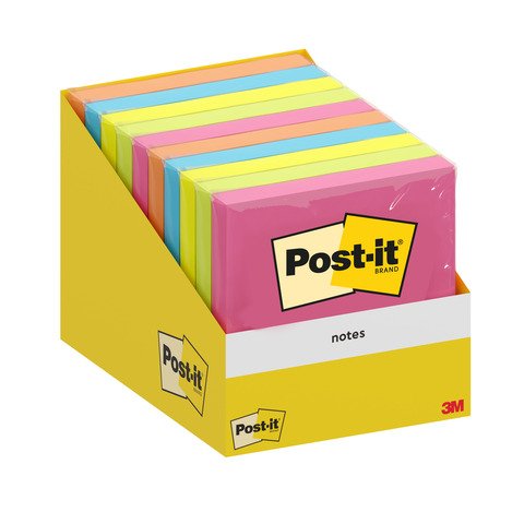 Foglietti riposizionabili Post-it® conf. 10 blocchetti da 100 ff colori assortiti 76×76 mm – 6820-COL-W10