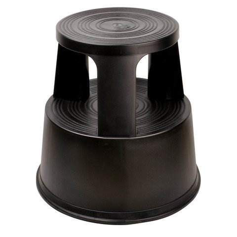 Sgabello con ruote rientranti in polipropilene Methodo 290/445×418/426 cm nero – M561001