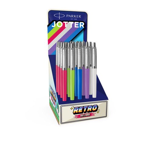 Espositore 20 penne a sfera Parker Jotter Originals  – colori fusto assortiti fantasia Anni ’90 – 2218798