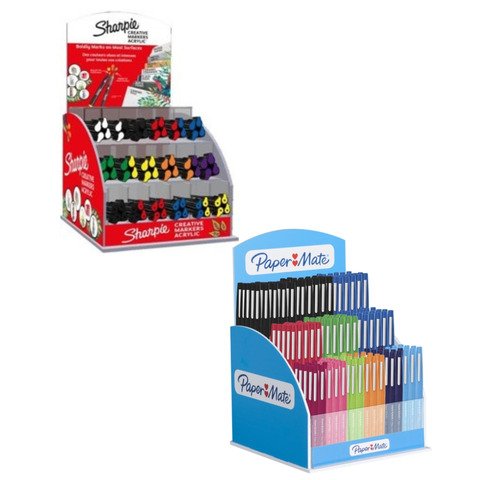 Kit composto da due espositori: Paper Mate Flair (2204191) e Sharpie Acrylic Marker (2218421)