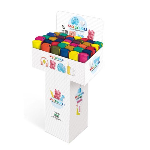 Espositore 50 astucci Lebez Extra Colours assortiti bauletto e quadrotto – 81470