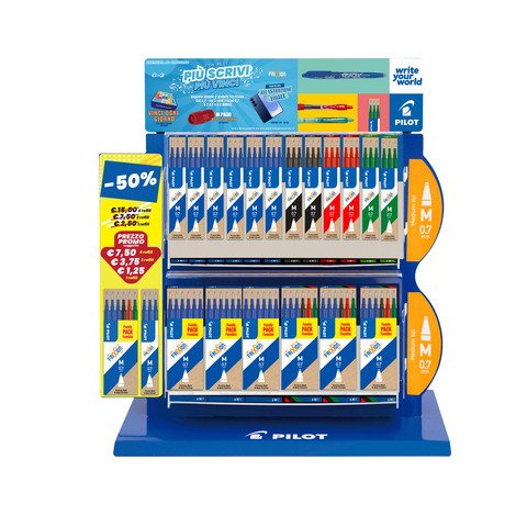 Espositore 132 refill per Pilot Frixion Ball e Frixion Ball Clicker in set da 3 o da 6 pezzi colori assortiti – 010134