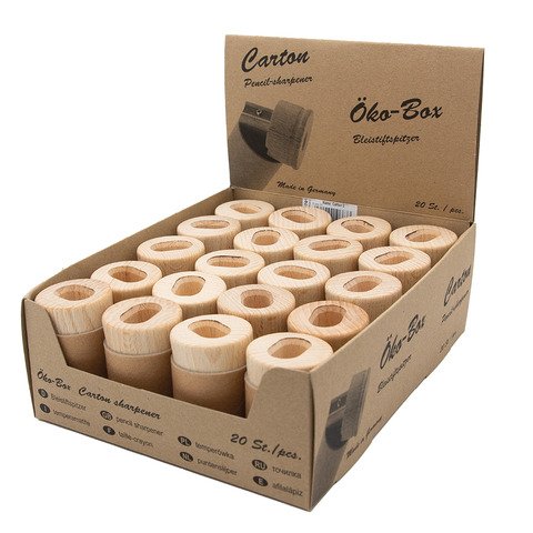 Espositore 20 temperamatite in legno 2 fori Kum con serbatoio – colori assortiti – K1070701