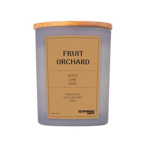 Candela di soia in vaso di vetro con coperchio in legno Donau Home 200 g Fruit Orchard – 45361711-10