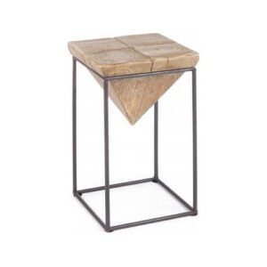 PRISMY Sgabello Nero e Legno chiaro