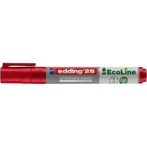 Marcatore per lavagne bianche Edding 28 EcoLine punta tonda – tratto 1,5-3 mm rosso – 4-28002