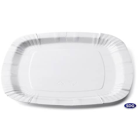 Piatto quadrato 24×24 cm in cartoncino riciclato patinato Scatolificio del Garda Bianco – Conf. 100 pezzi – 205-00