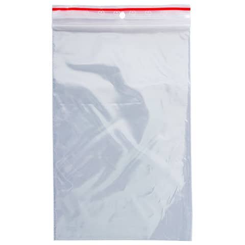 Buste trasparenti chiusura grip in LDPE 50 _m Q-Connect idonee al contatto alimentare  – conf. 1000 pz – 12×18 cm