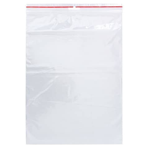 Buste trasparenti chiusura grip in LDPE 50 _m Q-Connect idonee al contatto alimentare  – conf. 1000 pz – 23×32 cm