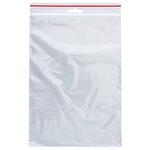 Buste trasparenti chiusura grip in LDPE 50 _m Q-Connect idonee al contatto alimentare  – conf. 1000 pz – 17×23 cm