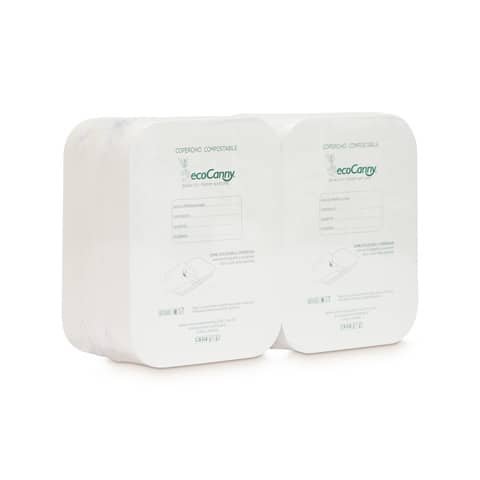 Coperchi per vaschette bio-compostabili ecoCanny Take Away in cartoncino bianco 21×15,7 cm – conf 100 pezzi – ECO‐COP23