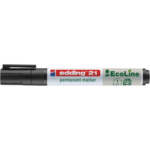 Marcatore permanente Edding 21 EcoLine punta tonda – tratto 1,5-3 mm nero – 4-21001
