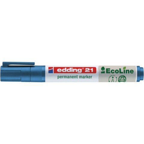 Marcatore permanente Edding 21 EcoLine punta tonda – tratto 1,5-3 mm blu – 4-21003