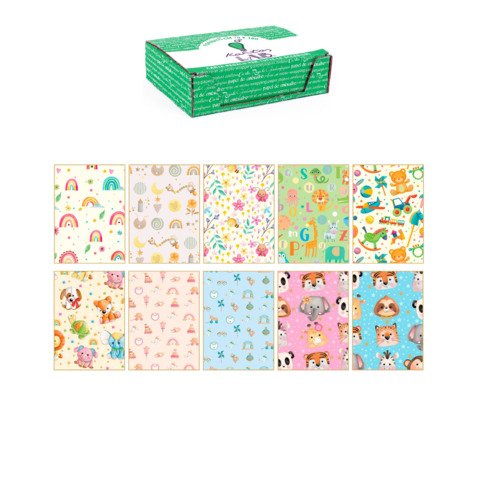 Carta regalo Kartos linea Baby 70×100 cm – conf. da 100 fogli in soggetti assortiti – 18345