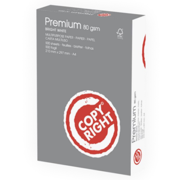 Carta per fotocopie Copy Right Premium A3 80 g/m² – risma da 500 ff