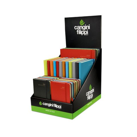 Espositore da banco 28 agende Cangini Filippi Palm Classic – formati e colori assortiti – EXP/IVO
