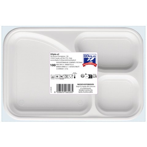 Vassoio rettangolare in PS Dopla Profess conf. 100 pz – 06028