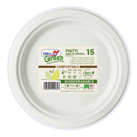 Piatti piani in polpa Dopla Green Ø 220  07741