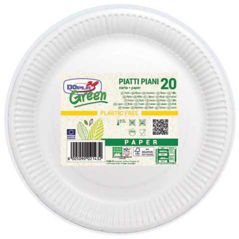 Piatti piani in fibra vergine Dopla Gree 11802