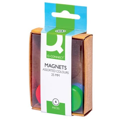 Magneti per lavagne bianche Q-Connect assortiti 25 mm conf. da 4 – KF02041