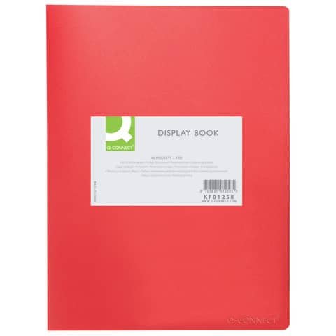 Portalistini in polipropilene con 40 tasche Q-Connect formato A4 – rosso opaco – KF01258