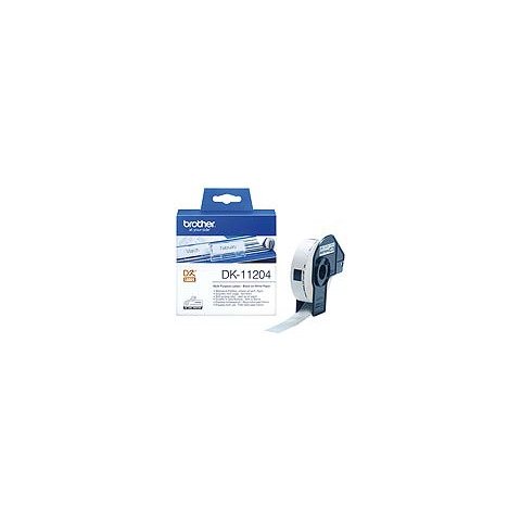 Rotolo 400 etichette adesive in carta Brother 17×54 mm nero/bianco – DK-11204